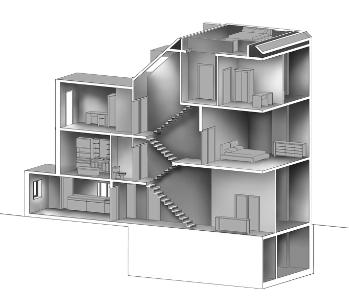 View of the residential model